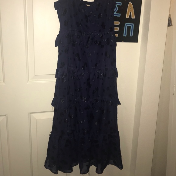 MICHAEL KORS SPRING 2019 NAVY BLUE FLORAL DRESS - Picture 2 of 4